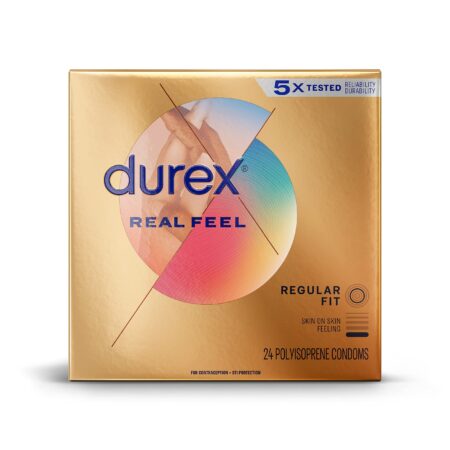 Condoms for Sex, Non Latex Durex Avanti Bare Real Feel Lubricated Condoms, 24 Count, Non L - Image 2